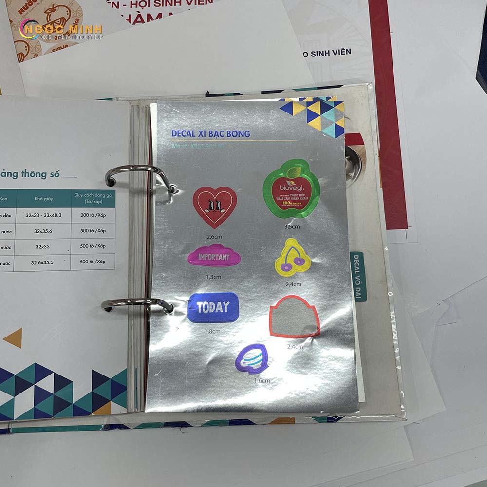 in decal trong / decal sữa / xi bạc