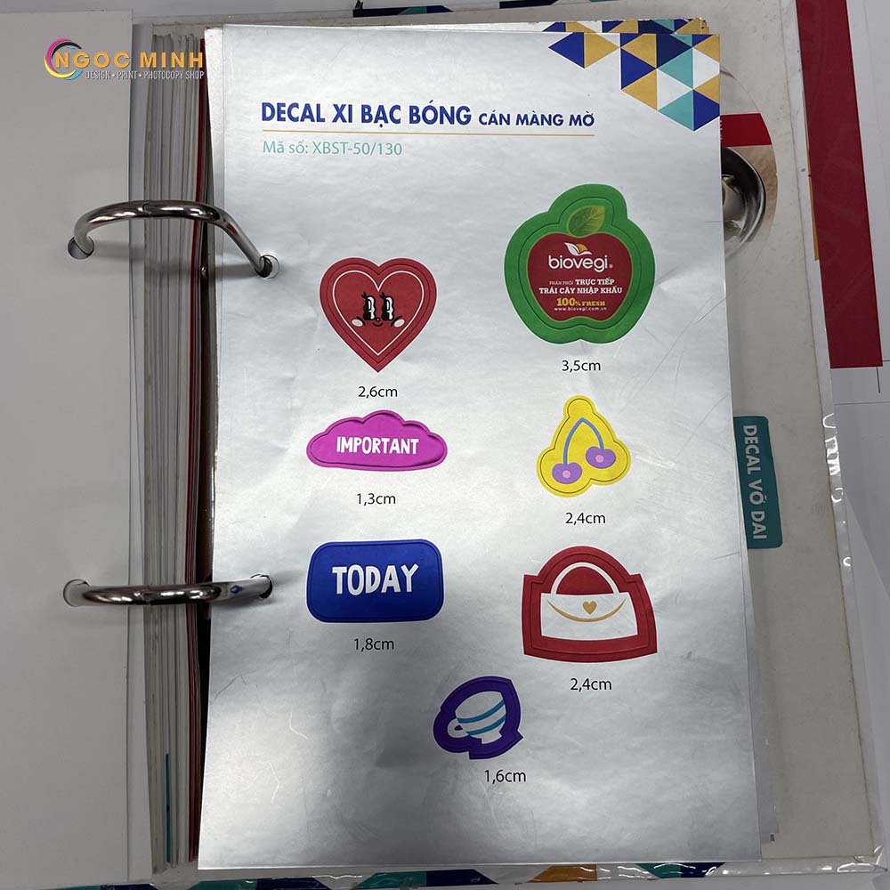 in decal trong / decal sữa / xi bạc