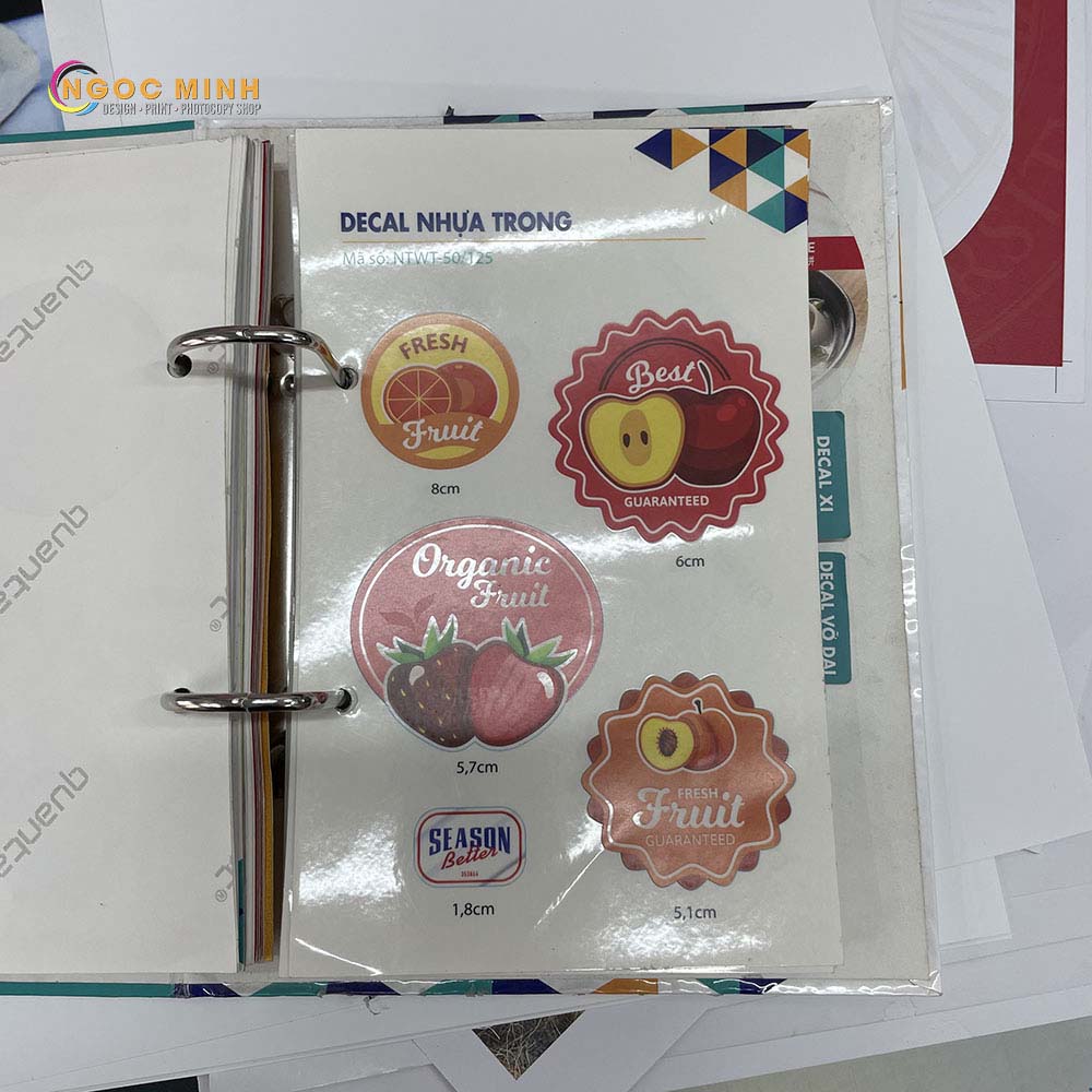 in decal trong / decal sữa / xi bạc