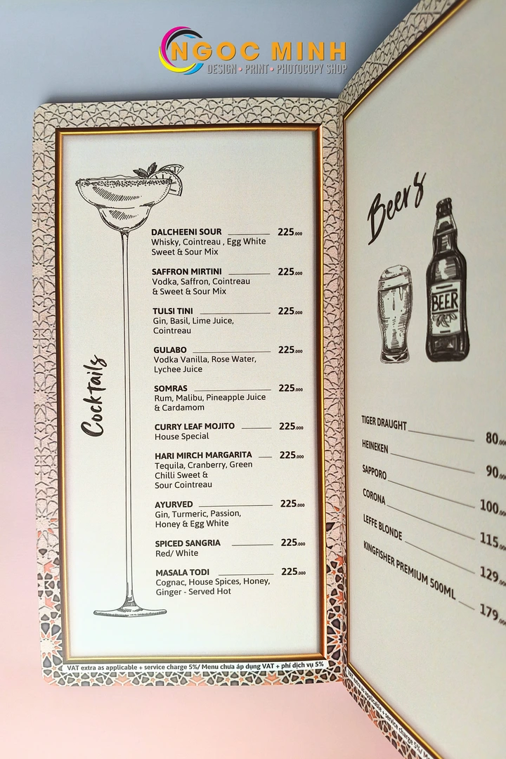 In menu nhà hàng web 3